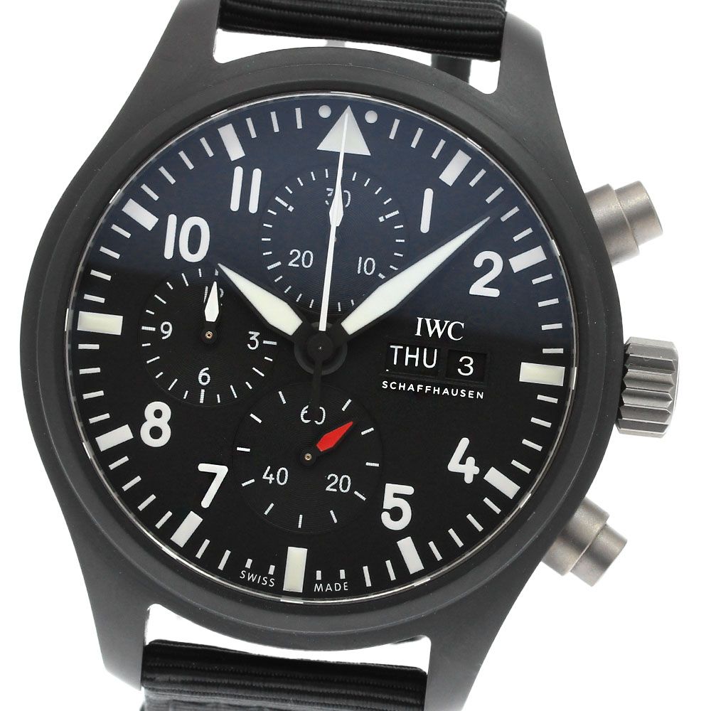 IWC IWC SCHAFFHAUSEN IW389101 パイロットウォッチ トップガン デイデイト クロノグラフ 自動巻き メンズ美品箱・保証書付き_845499