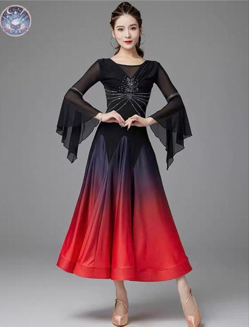 スタンダード向け練習着✨花柄ワンピース❤️ダンスパーティーにもオススメ！ スタンダード向け練習着✨花柄ワンピース❤️ダンスパーティーにも