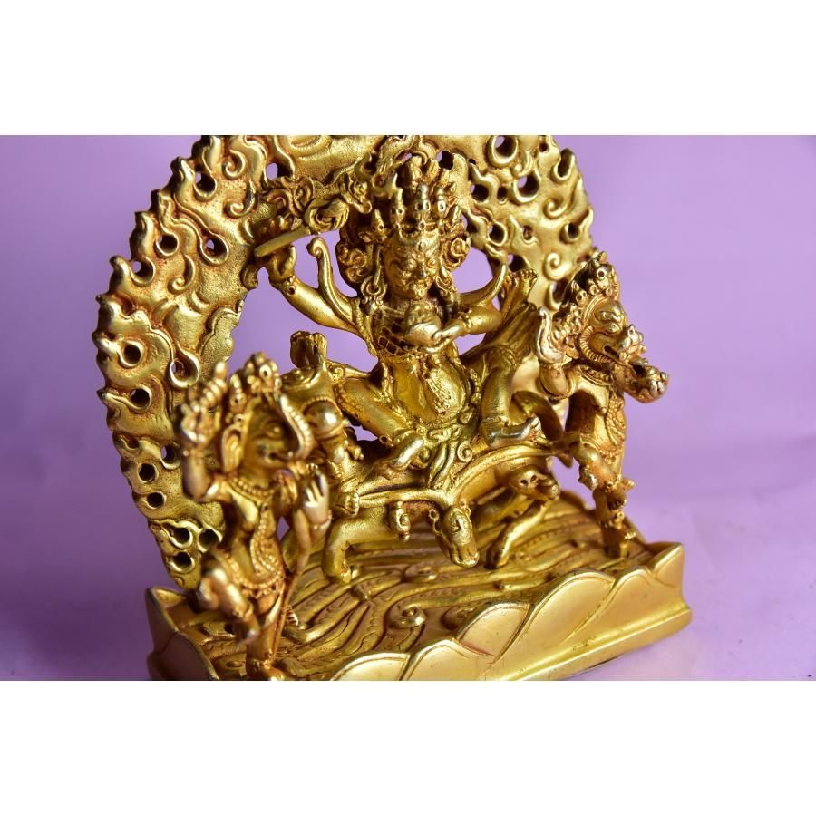 ネパールパタン製　仏像　パルデンラモ　具徳天女　　銅製金箔鍍金rqs007 マリーチ 摩利支天 銅製金箔鍍金 ネパールパタン製 仏像 prk013 - メルカリ