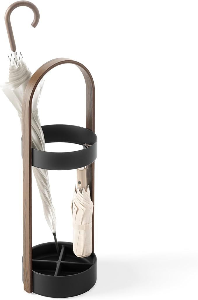 umbra 傘立て アンブレラスタンド 玄関収納 傘入れ ブラック/ウォルナット W222×D222×H686mm HUB 2320240048 応募券