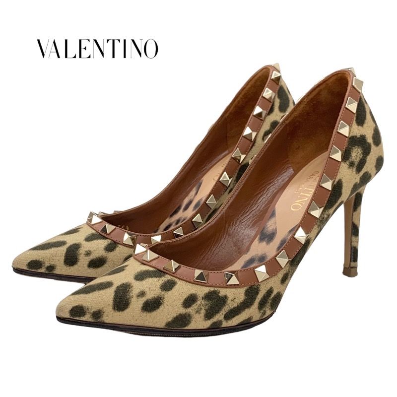 ヴァレンティノ VALENTINO パンプス 靴 シューズ キャンバス レザー  