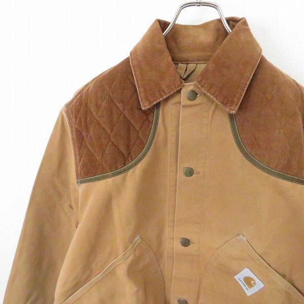 チョアコート ダックジャケット ブラウン S 襟コーデュロイ カバーオール チョアコート ダックジャケット ブラウン S 襟コーデュロイ