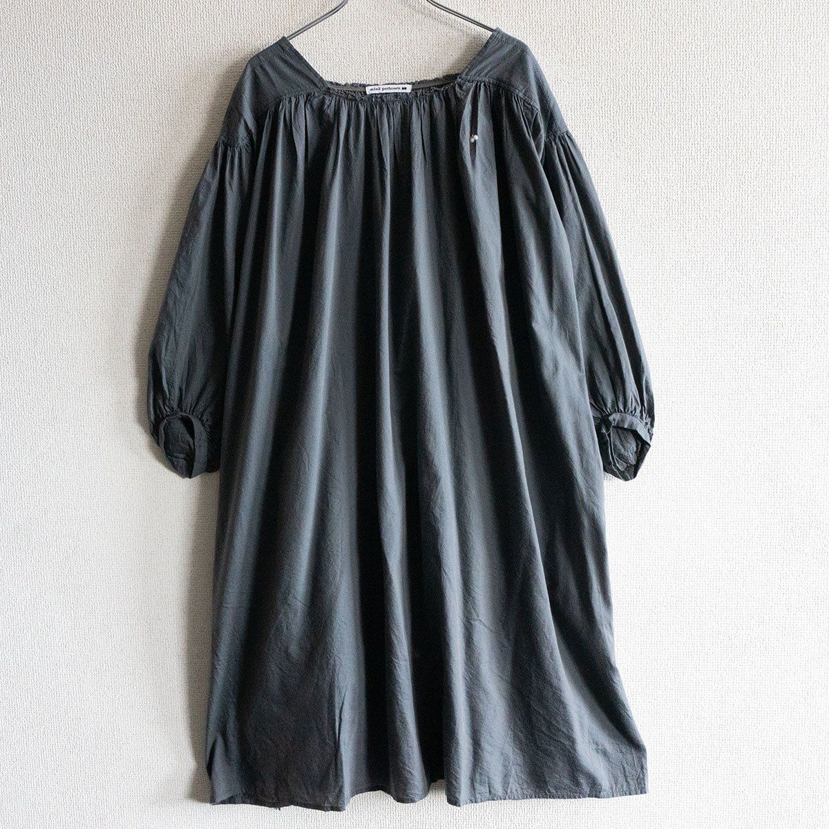 美品】mina perhonen【turku ドレス】38 ギャザー ワンピース