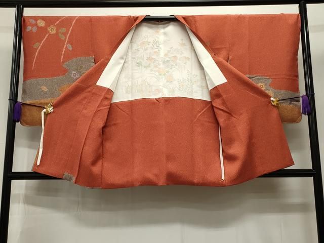 平和屋着物＃道行コート 霞花文 金彩 正絹 逸品 未使用 CAAT5912id