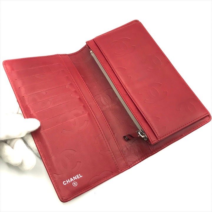 良品 CHANEL シャネル ココマーク カンボンライン マトラッセ 二つ折り  
