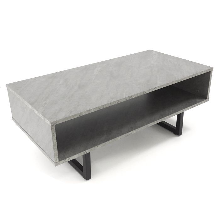 元展示品 Hoola. コンクリート調 センターテーブル 横幅90cm 奥行き45cm 高さ36cm ローテーブル 収納スペース付き グレー コンクリート柄 MDF 木材 スチール 四角 長方形 おしゃれ オシャレ シンプル リビング 韓国インテリア