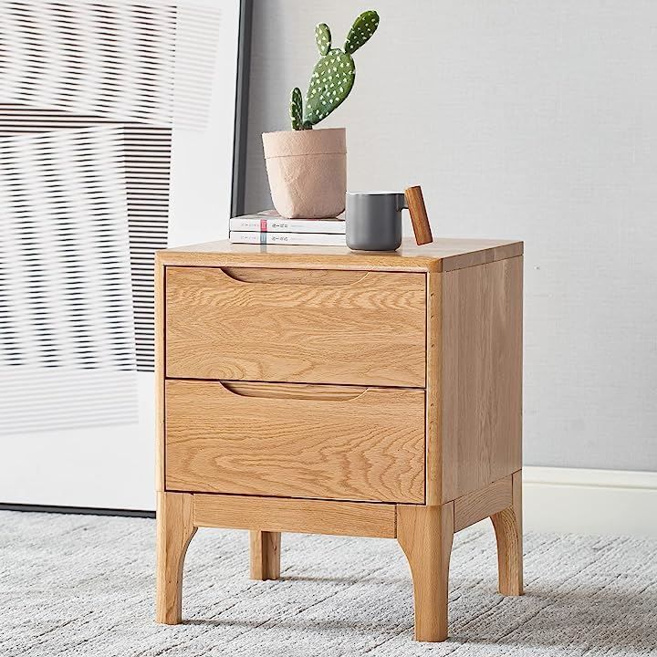 MU RONG 木栄 サイドテーブル ナイトテーブル 木製 ベッドサイド  