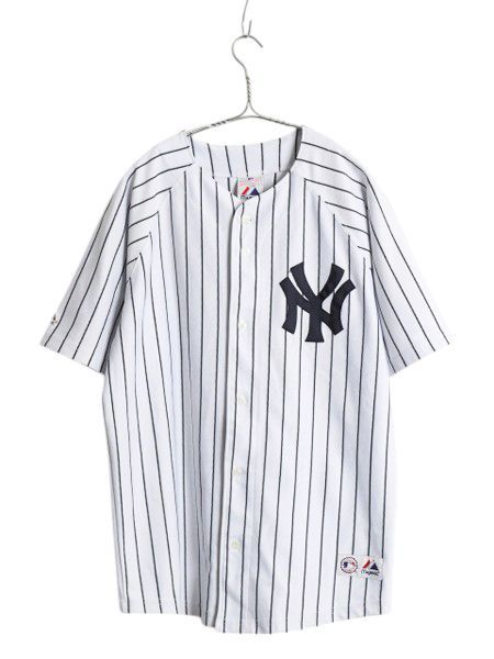 なクーポン配布中! ヤンキース ベースボール シャツ メンズ S 程| MLB オフィシャル マジェスティック 大リーグ ユニフォーム ゲームシャツ 半袖シャツ 重ね着