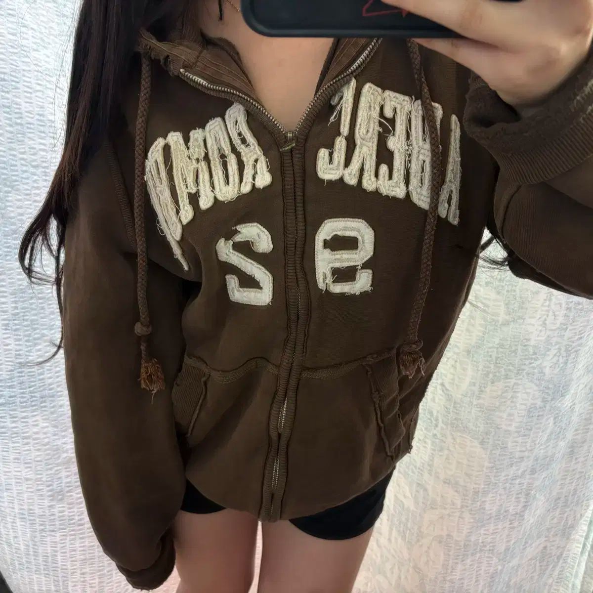 Abercrombie アバクロンビー ブラウン フード ジップアップ 必須アイテム