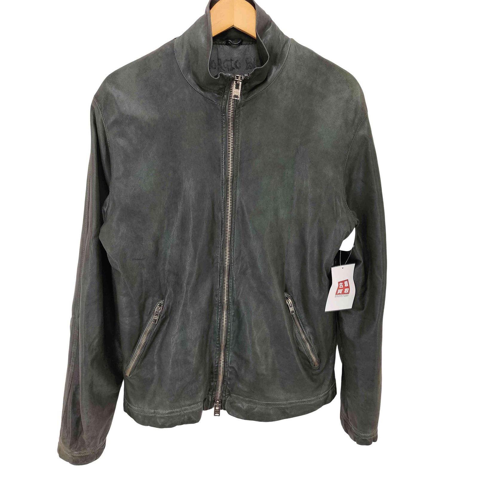 美品　ジョルジオブラット　ラムレザー ジャケット オープンジップ　ノーカラー　羊 ジョルジオブラット Giorgio Brato イタリア製 REAL LEATHER