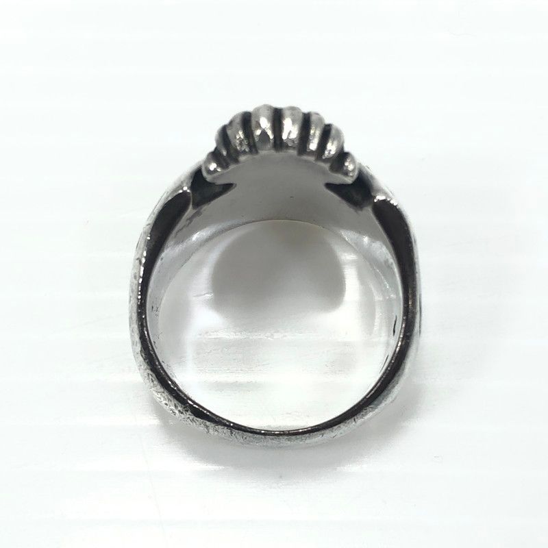 ZOCALO シルバー エメラルド チベタン スカル リング 指輪 17.5号 中古品】 USED SV950 SKULL RING シルバー950 スカルリング 指輪