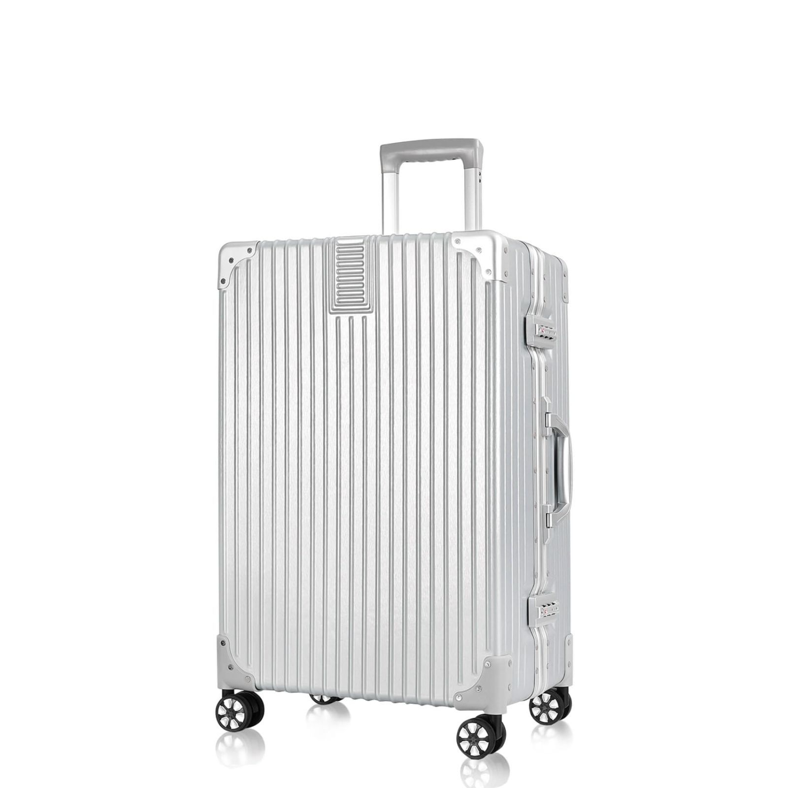 小型 人気 キャリーバッグ TSAロック搭載 旅行用品 出張 超軽量 大容量 静音 8輪 アルミフレーム 安心一年サービス 39L 4KG シルバー SS