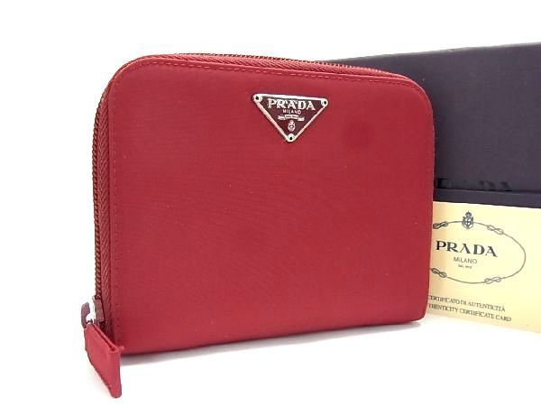 □極美品□ PRADA プラダ M605 テスートナイロン 二つ折り 財布