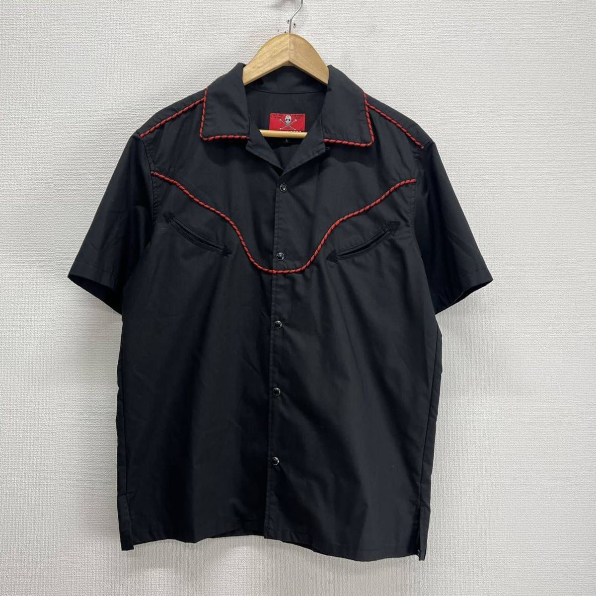 CREAM SODA クリームソーダ パイピングウエスタンシャツ 半袖 オープンカラー ロカビリー L 10109594