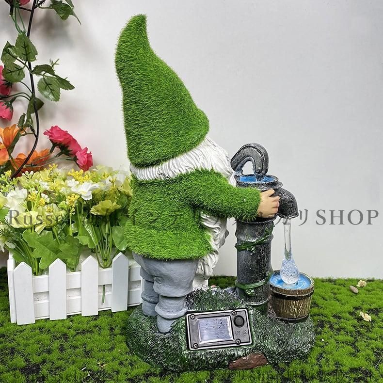 【 L 2つセット】テラコッタ製ガーデニングオブジェ・伝説な森の妖精ノームさん♡ L 2つセット】テラコッタ製ガーデニングオブジェ・伝説な森の