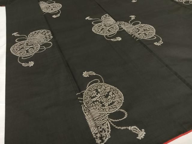 平和屋着物○本場大島紬 9マルキ 地空 花鼓文 黒地 正絹 逸品  