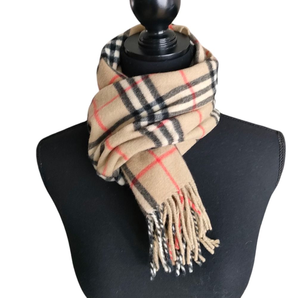 美品 BURBERRY バーバリー ヴィンテージ カシミヤ100％ ノバチェック柄