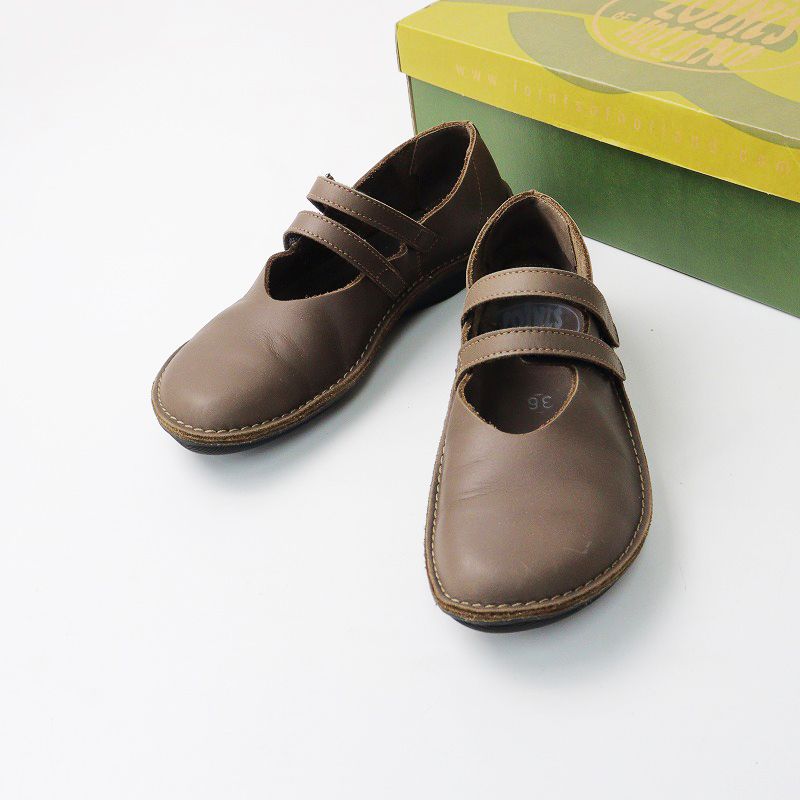 ロインツ LOINTS of Holland レザー ストラップ シューズ 36/ブラウン  