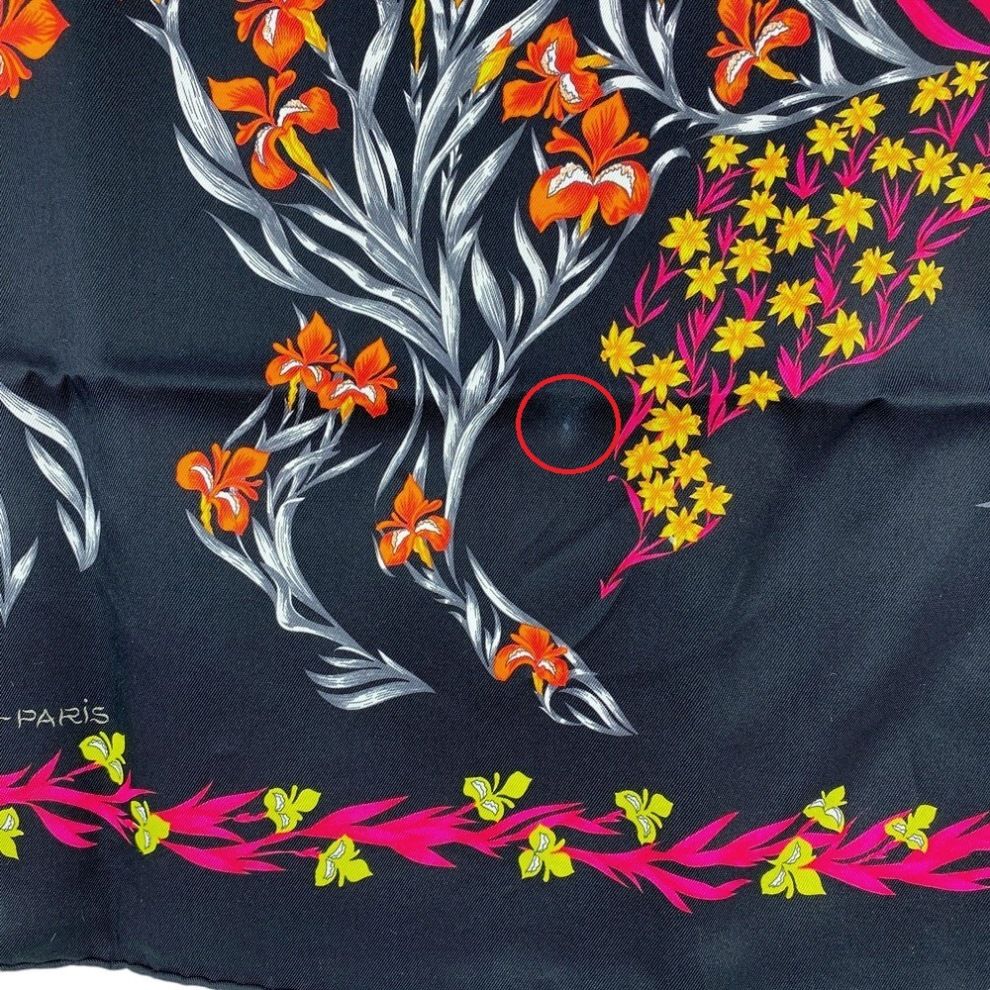 □新同□ エルメス カレ 65 スカーフ H.d' Origny 花咲く馬 花 馬