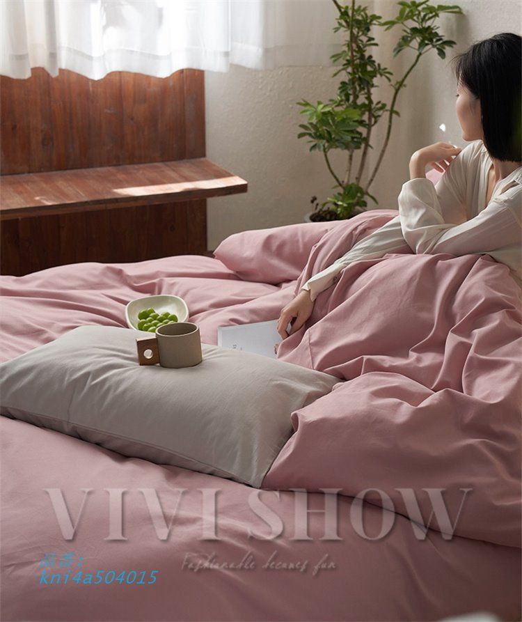 寝具カバーセット 北欧風 4点セット 布団カバーセット 掛け布団カバー ボックスシーツ 新生活 枕カバー オシャレ kni4a504015 MARWIL-DEMENAGEMENTS_CH