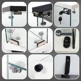 277#1999 両扉ガラスケース3段 ホワイト shop　ショップ　展示 小物 Amazon.co.jp: 【生活グッズラボ】ガラスケース 3段両扉タイプ