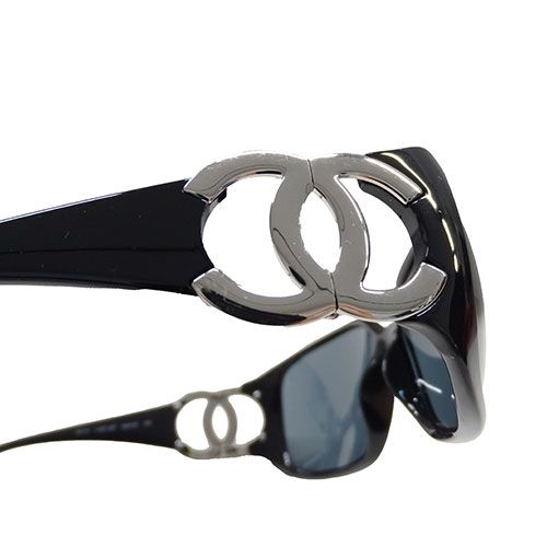 Chanel Black Metal CC Logo Sunglasses 6014 | Yoogi's Closet