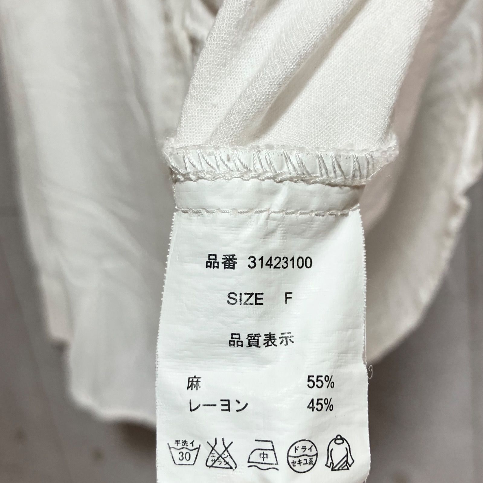 goa ゴア リネン 長袖 シャツ トップス FREE ホワイト 白 麻 レーヨン