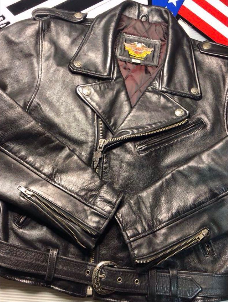 【ザ黒革Wの革ジャン美品！】ハーレーダビッドソン　本革　ライダースジャケット極上 Harley Davidson - 【ザ黒革Wの革ジャン美品！】ハーレー