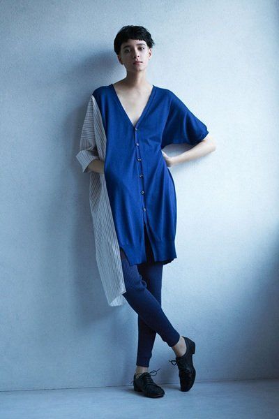 ワイズ (RISMAT by Y's) 20ss カーディガン 黒 シャツ切替