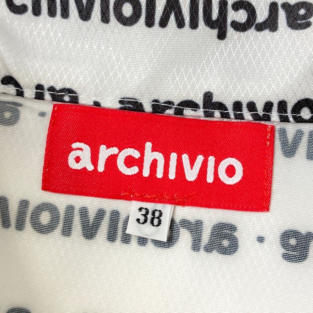 サイズ：38 ARCHIVIO アルチビオ ; ジップベスト ロゴ 総柄
