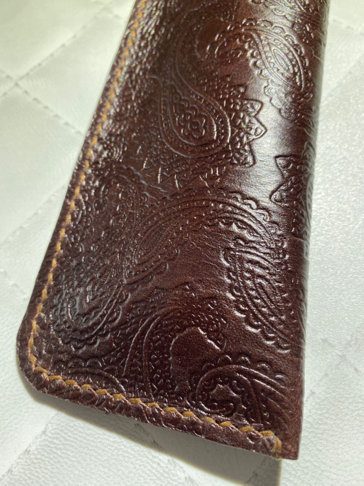 🍃ペーズリーBM🍃メガネケース レザークラフト - メルカリ