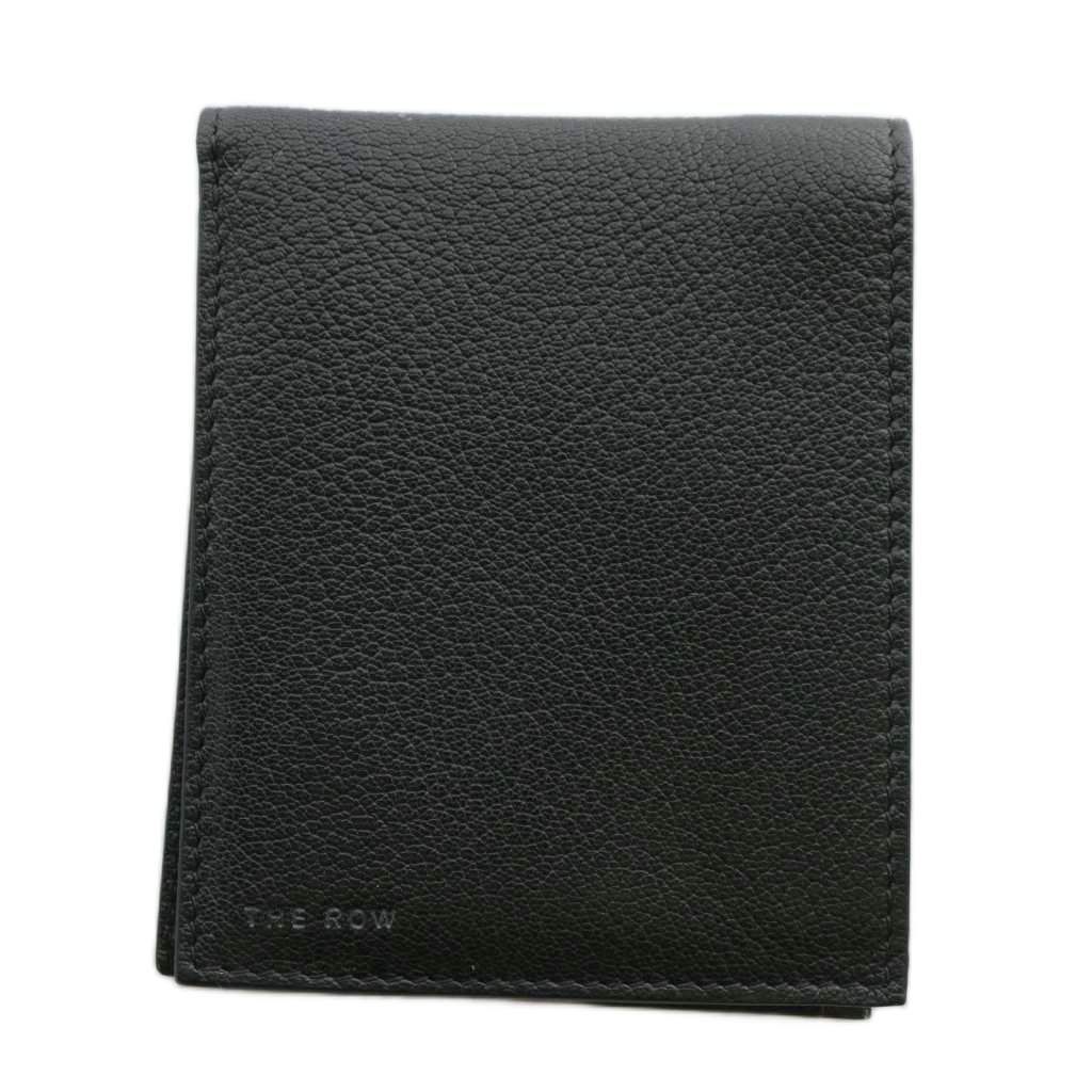THE ROW ブラックレザー二つ折り財布 THE ROW / 2つ折り財布/レザー/ブラック/無地// ザロウ THE ROW