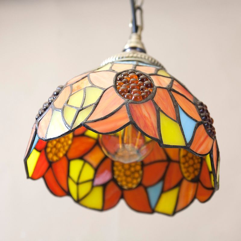 ステンドグラス オレンジ グリーン系 ステンドグラス オレンジ グリーン系