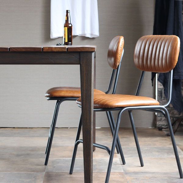 ダイニングチェア 3色から選べるレザーチェア インダストリアル 2704