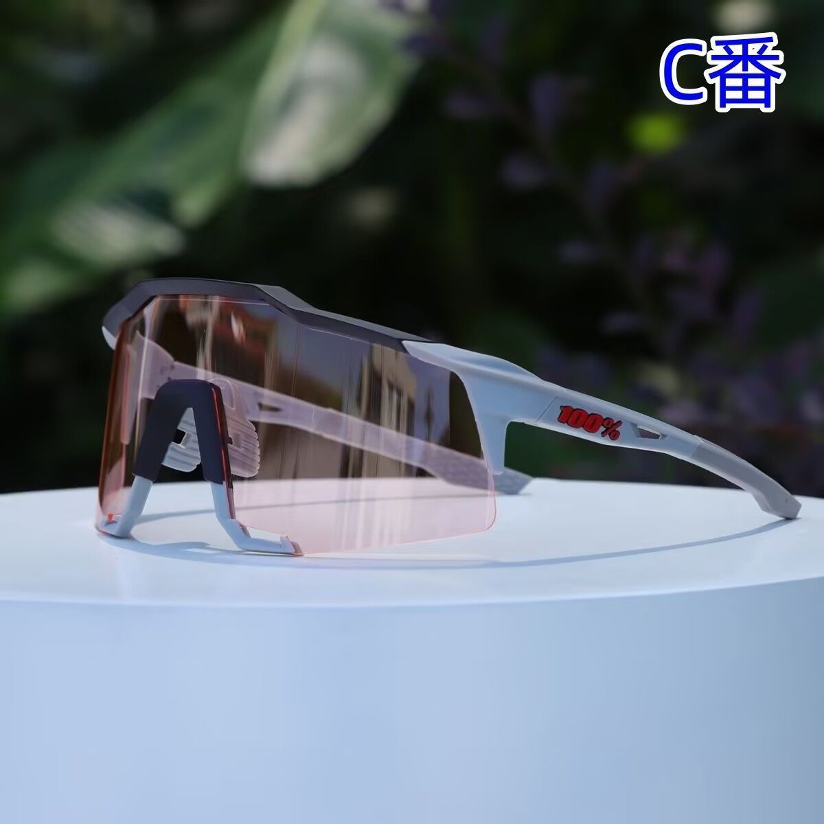 新品100% ワンハンドレッド ラベンダー 自転車 サングラス 100