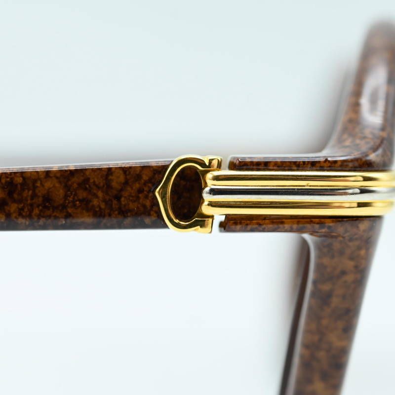 Cartier カルティエ トリニティ ウッド調 セルフレーム サングラス  