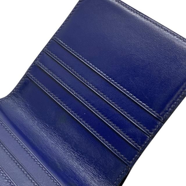 HERMÈS 紺レザー 名刺入れ(あんしん鑑定付)