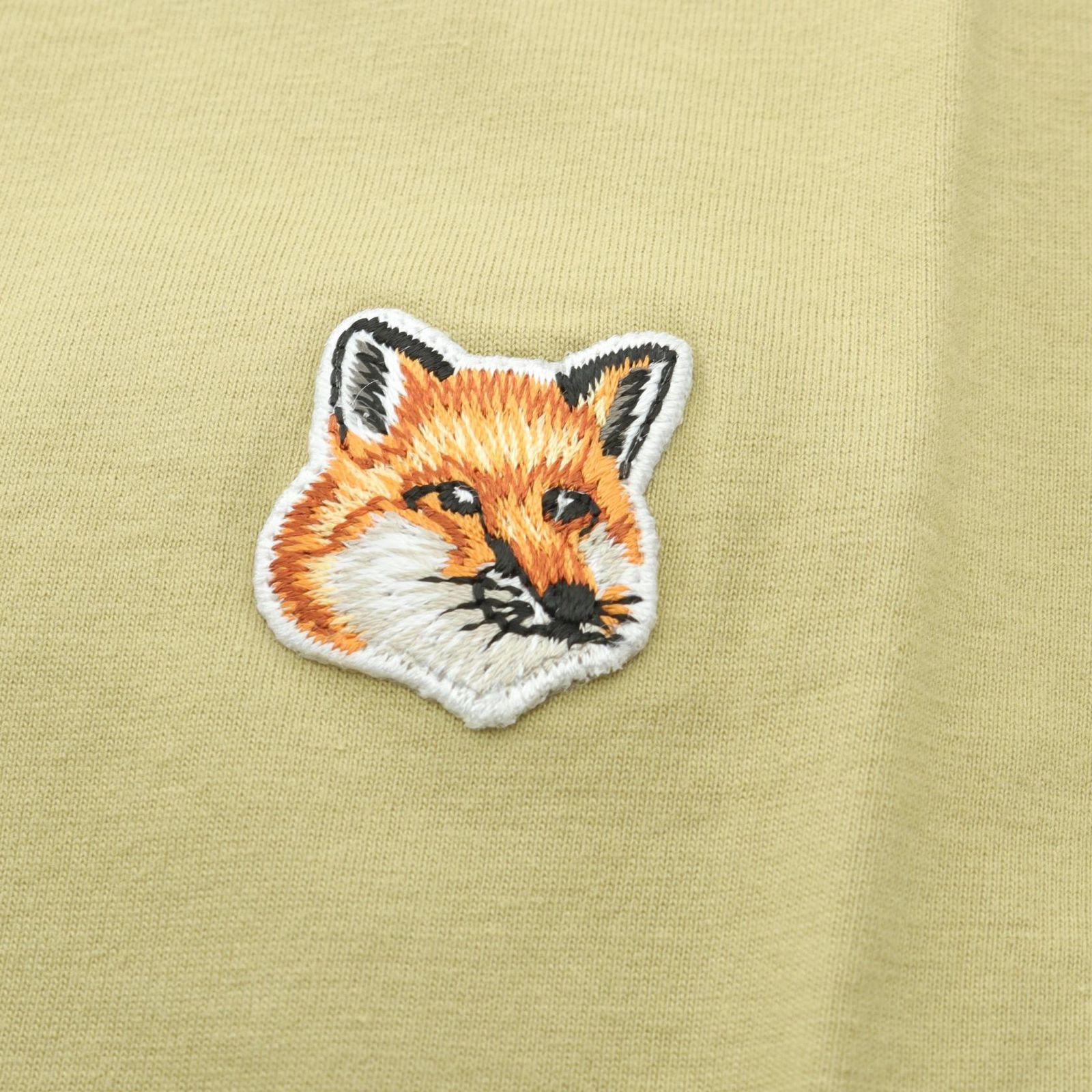 メゾンキツネ MAISON KITSUNE カットソー FOX HEAD PATCH グリーン系 コットン Tシャツ メンズ