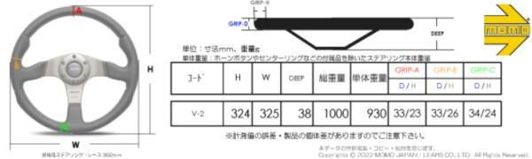 MOMO ステアリング ベローチェレーシング 3本スポーク 32パイ【V-2