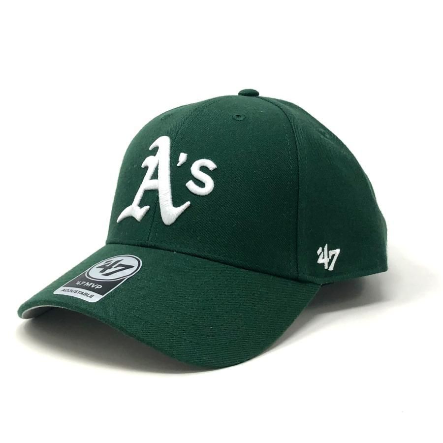 キャップ 47brand MVP 春夏 秋冬 フォーティーセブン マジックアジャスター ツイル生地 Athletics '47 帽子 Dark Green ダークグリーン 【TB】