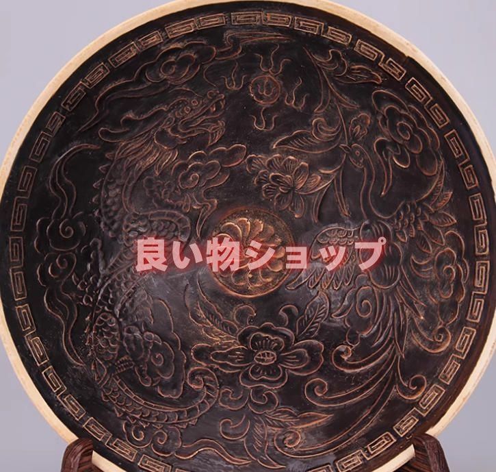 古代磁器を模した置物宋定窯彫刻烏金釉龍鳳碗景徳鎮客間装飾品