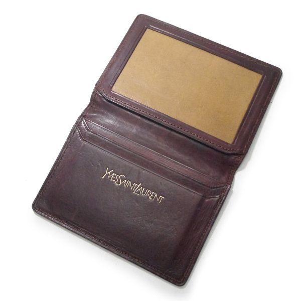 SAINT LAURENT レザー　ケース　カードケース Saint Laurent Paris Card case in coated bark leather in Black