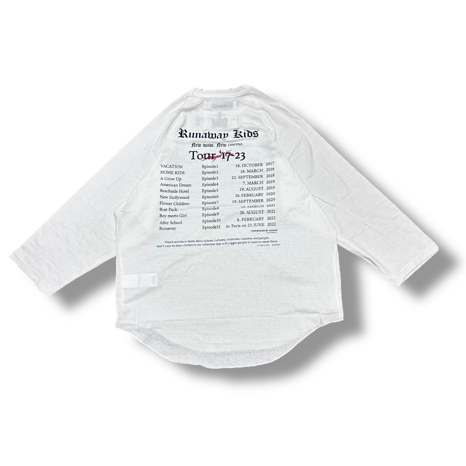参考上代19800円 未使用品 DAIRIKU 23SS New Raglan Tee ニュー