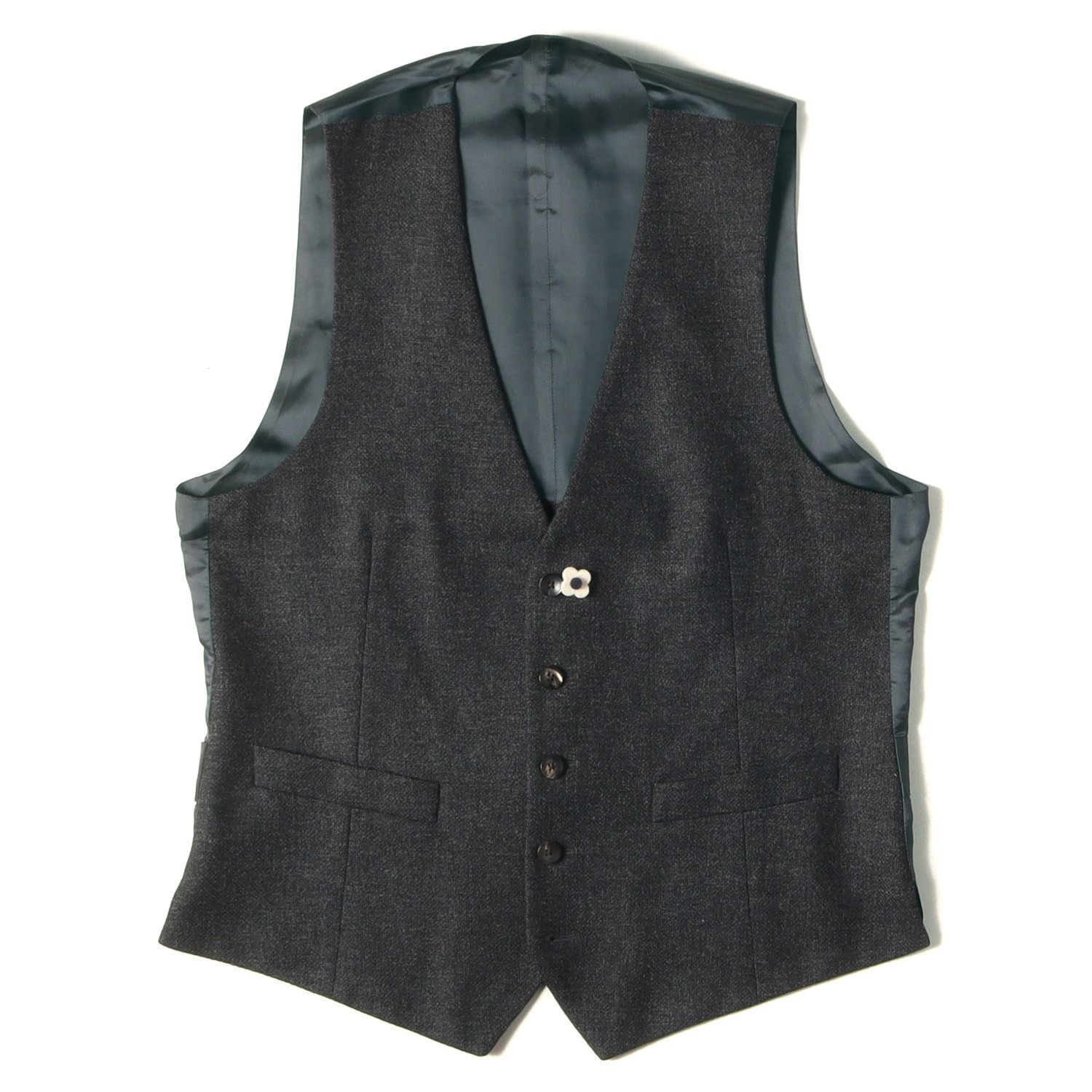 LARDINI ジレ　ブートニエール付き LARDINI - 美品 42 LARDINI ラルディーニ ブートニエール付