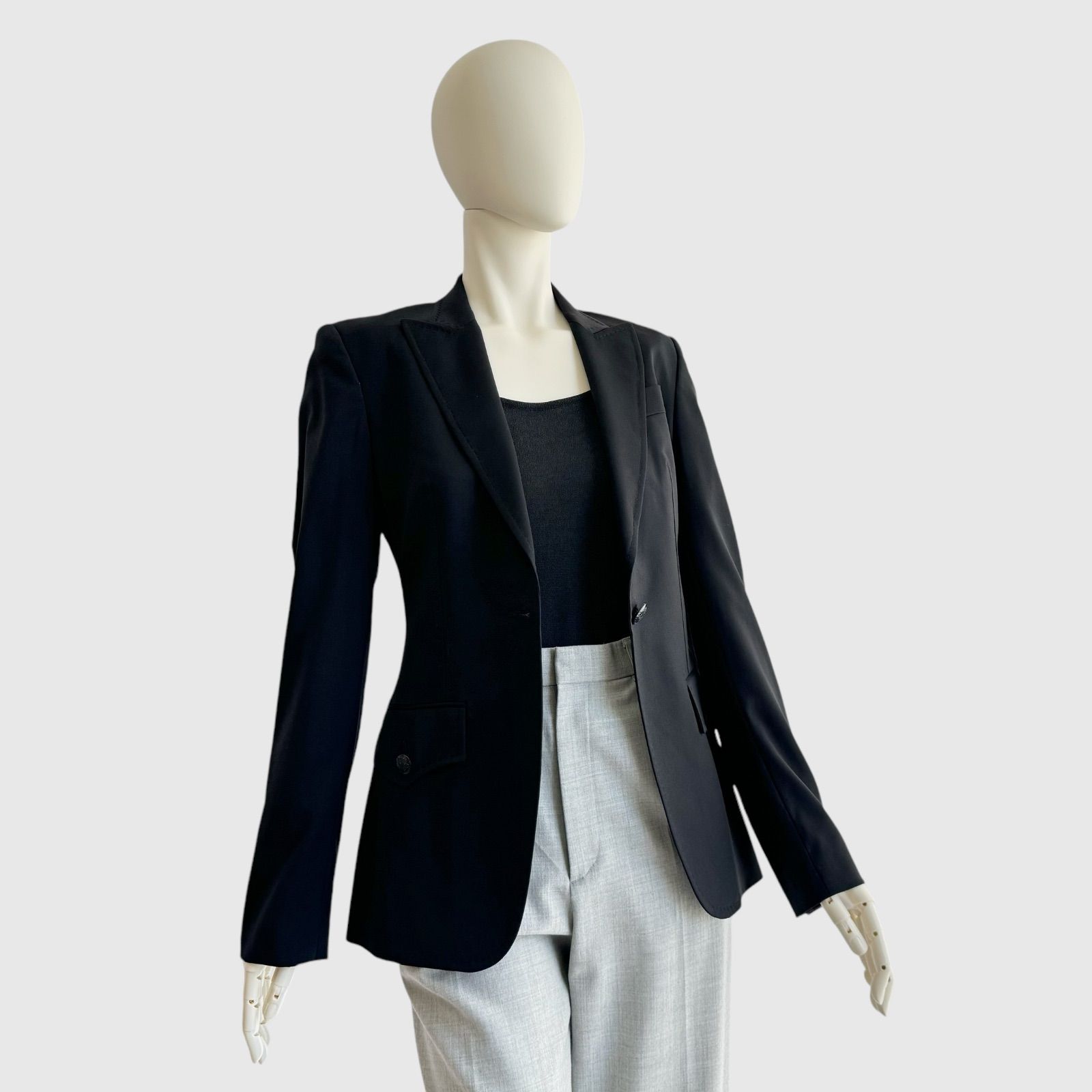 【美品/定価20万】ステラマッカートニー テーラードジャケット 羊毛 40 STELLA McCARTNEY ステラマッカートニー ジャケット ブラック