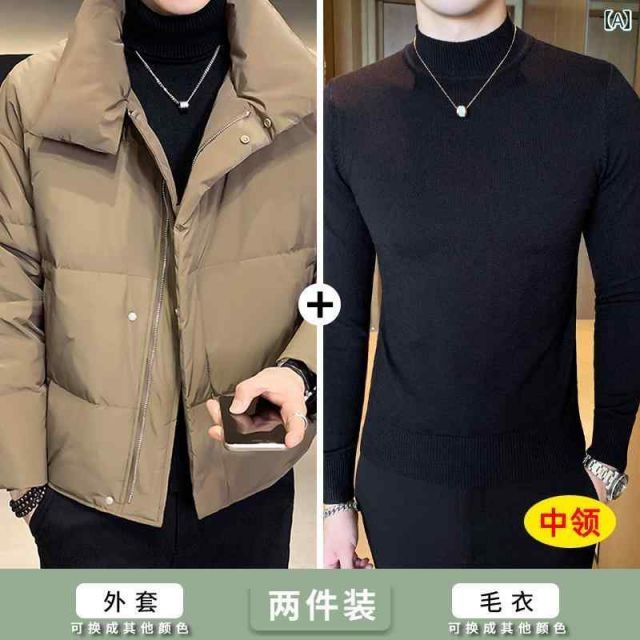 3XL 春 コーデ メンズ 服 シンプル ファッション オシャレ 大人 かっこいい 大きいサイズ ストリート 紳士服 スタンドカラー ダウン ジャケット 冬 暖かい カジュアル