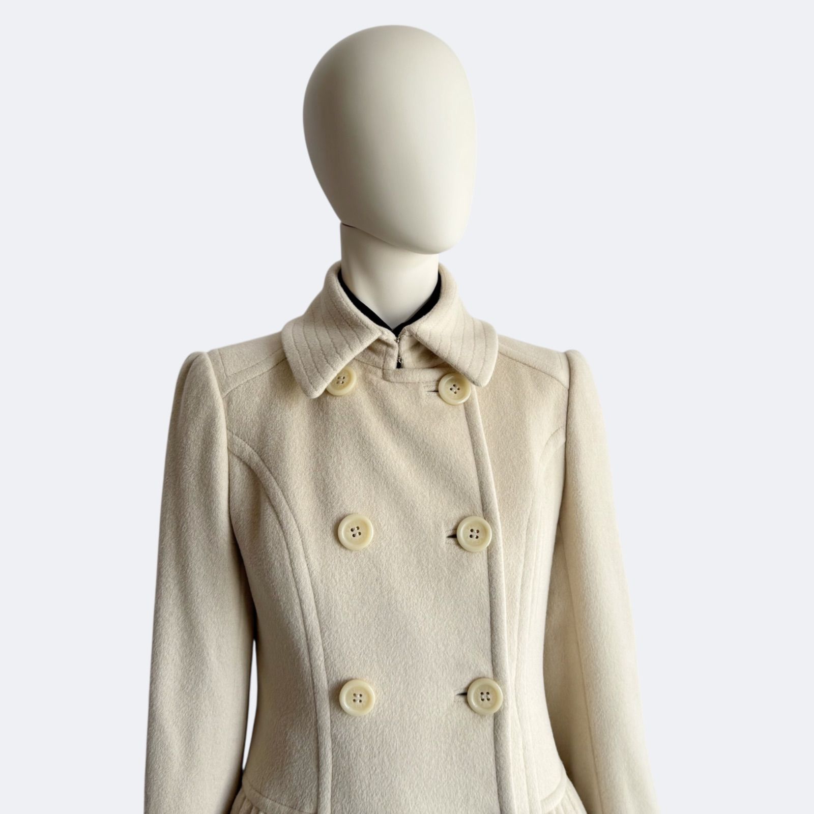 EPOCA エポカ アンゴラ混 ウールコート アイボリー ダブルブレスト 日本製 EPOCA エポカ アンゴラ混 ウールコート アイボリー ダブルブレスト 日本製