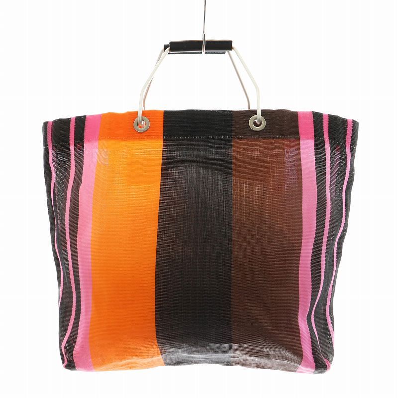 マルニ MARNI フラワーカフェ ストライプ トートバッグ