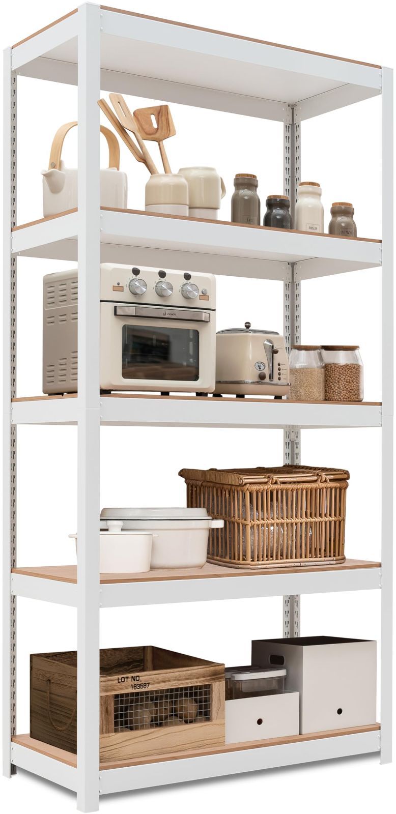 数量限定】HOMEDANT House 組立簡単 ラミネート スチールラック  