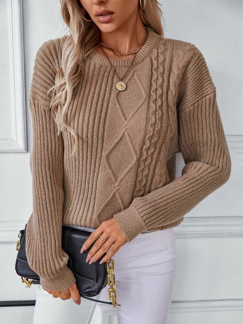 ニットセーター 厚手 防寒 レディース ケーブル編み 長袖 冬 秋 プルオーバーニット ストレッチ 暖かい 柔らかい オフィス ビジネス 通勤 シンプル おしゃれ カジュアル mmyu 04